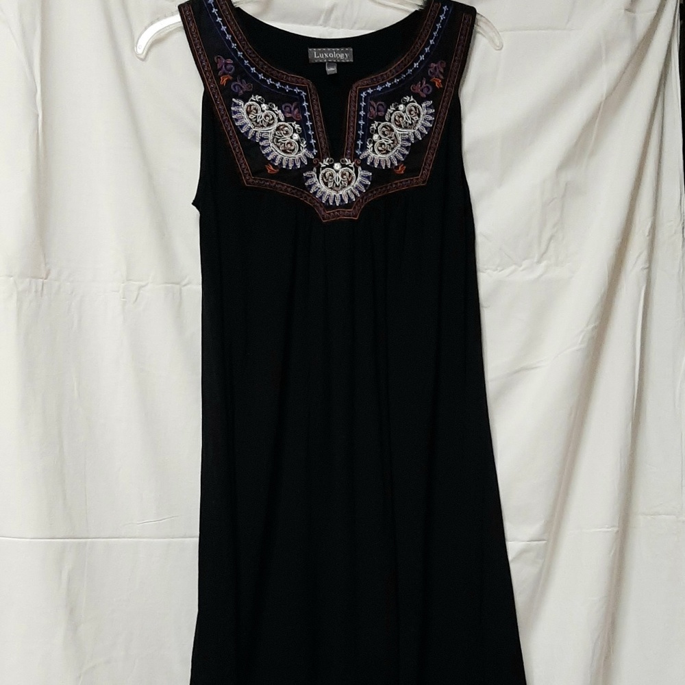LUXOLOGY Tribal Design Embroidered Dress Size Smal